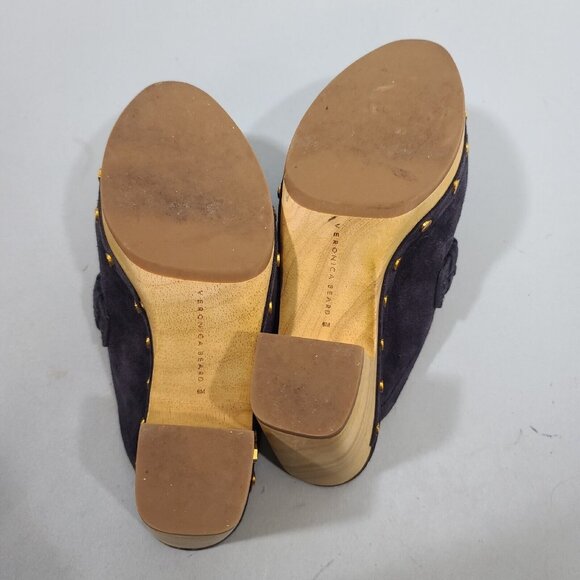 Veronica Beard Delia Blue Suede Clogs Women's Size 6M MSRP $400 - Picture 9 of 12